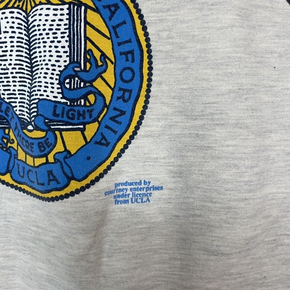 VINTAGE UCLA CREWNECK MEDIUM WOMENS GRAY SWEATSHIRT PULLOVER SHOULDER PADS USA - Picture 3 of 10